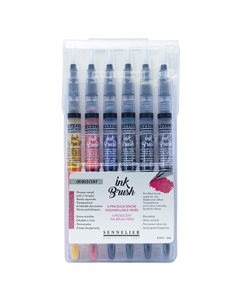 Confezione colori iridescenti pennello Ink brush – SENNELIER - 5