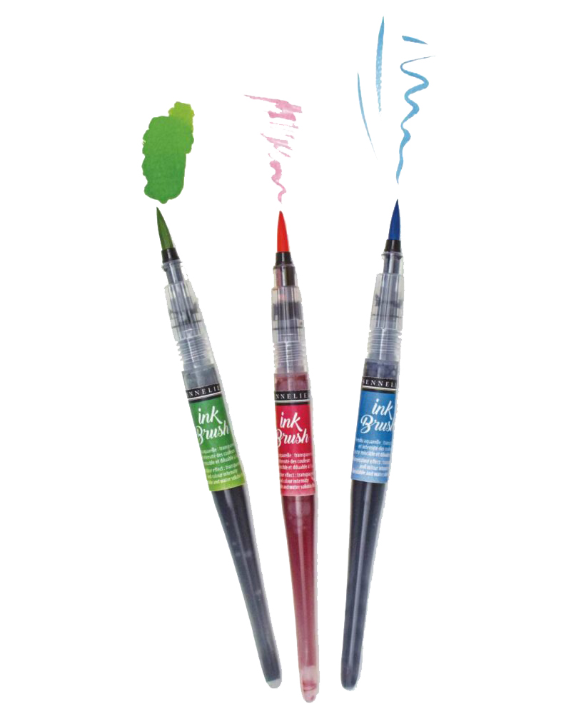 Confezione colori iridescenti pennello Ink brush – SENNELIER - 3
