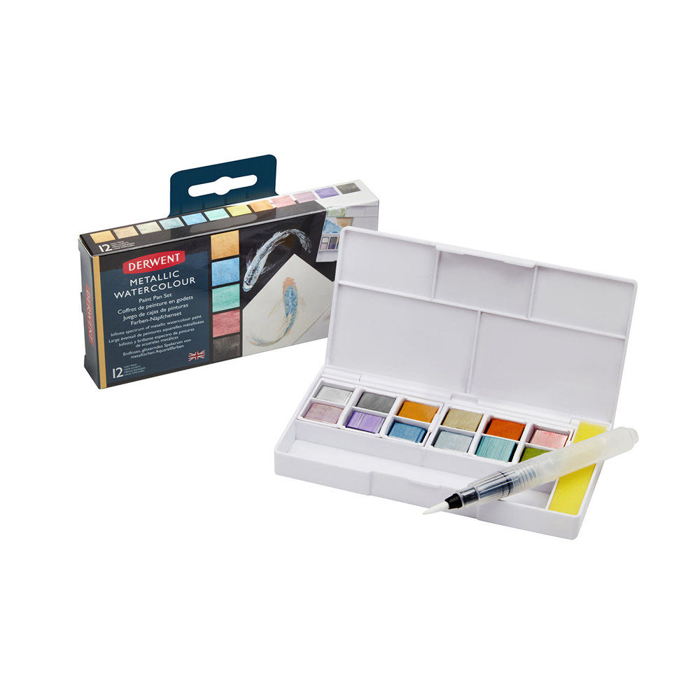 Set di Acquerelli “Metallic” 12 mezzi godet – DERWENT
