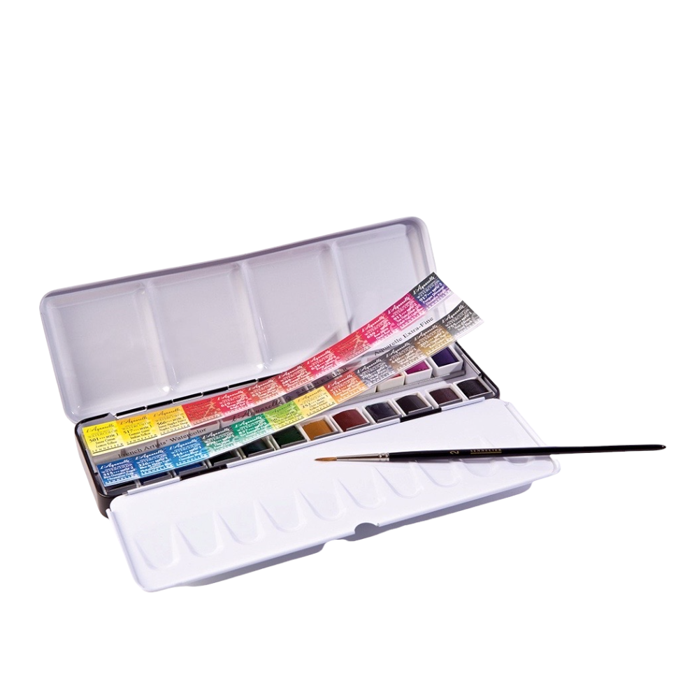 Acquerello 24 mezzi godets extra-fine + pennello – SENNELIER