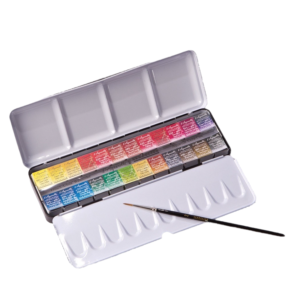 Acquerello 24 mezzi godets extra-fine + pennello – SENNELIER