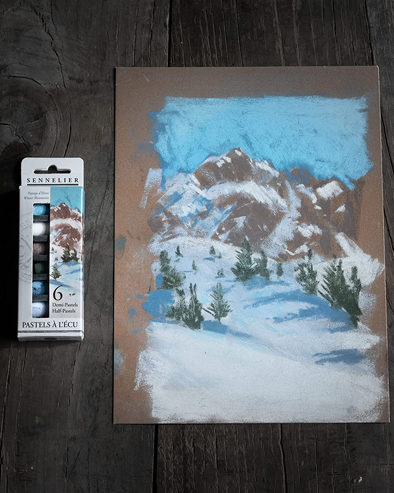 Set da 6 mezzi Pastelli morbidi “à l’écu” – Paesaggio Invernale – SENNELIER - 1