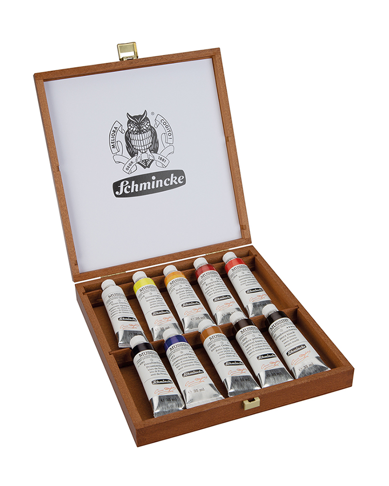 foto di colori al olio 70 010 mussini scatola 10 x 35 ml vetrina ps