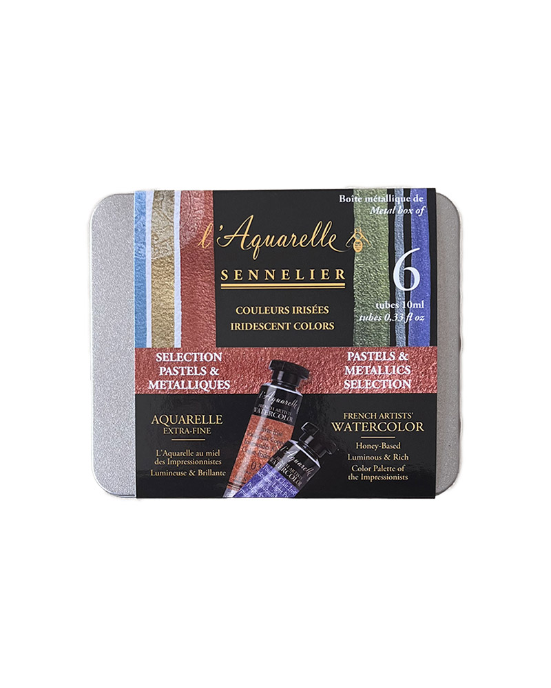 Set Acquerelli Extra fini 6 tubi – Iridescente Pastels & Metallics – SENNELIER
