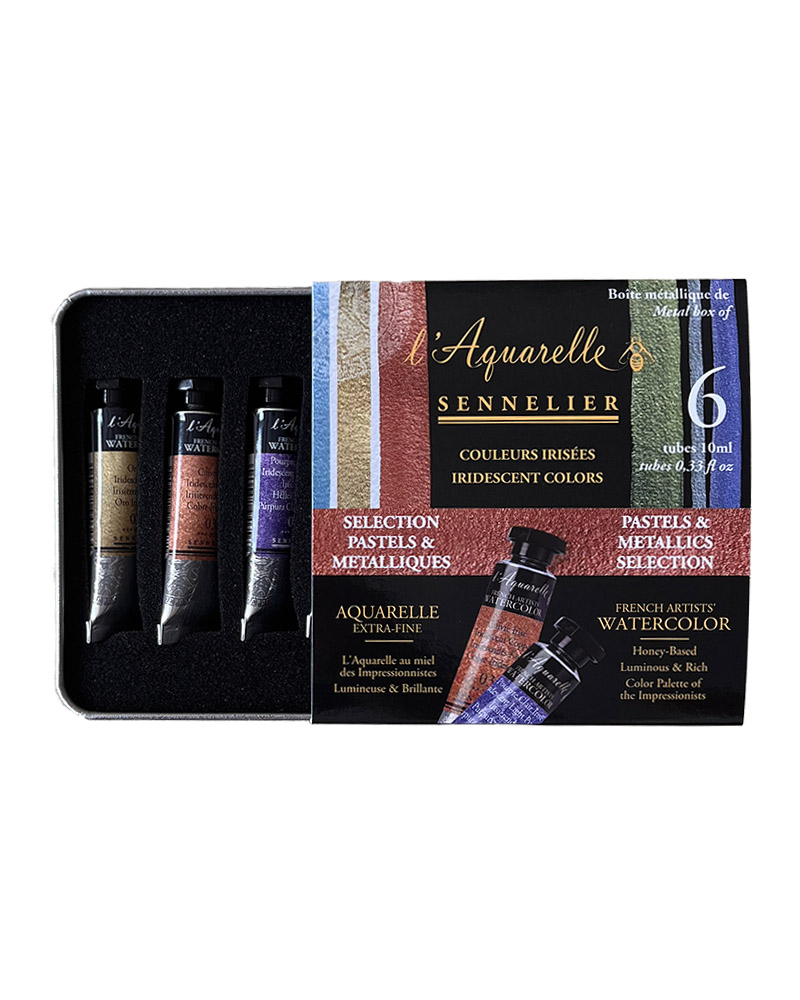 FOTO DI Set Acquerelli Extra fini 6 tubi - Iridescente Pastels & Metallics - SENNELIER