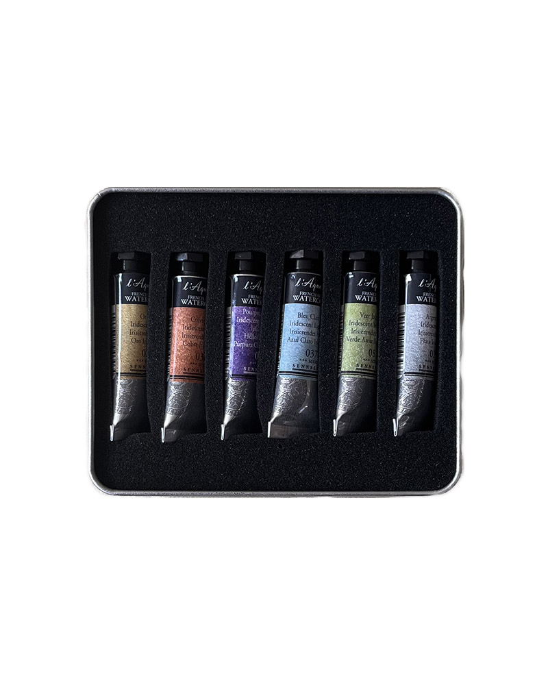 Set Acquerelli Extra fini 6 tubi – Iridescente Pastels & Metallics – SENNELIER