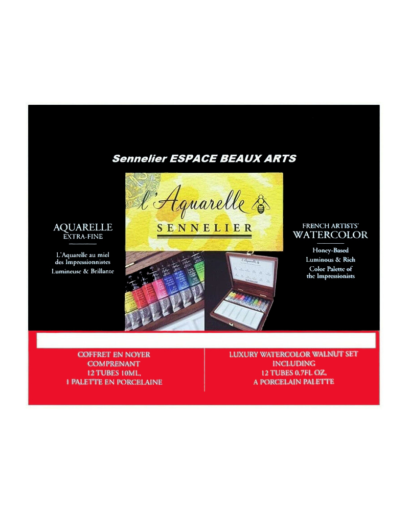 Cofanetto di lusso in noce – set acquerello Extra Fine – SENNELIER