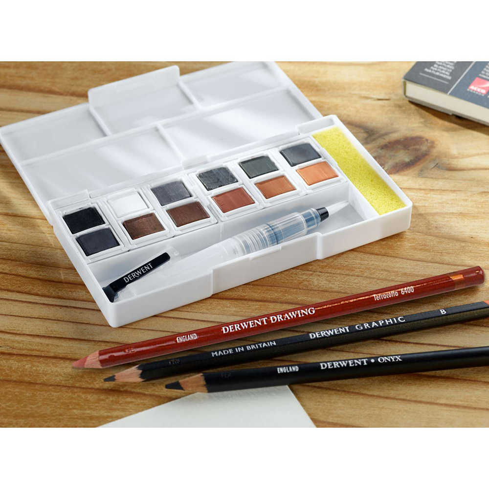 Set Acquerelli “Shade & Tone” mixed media 12 mezzi godet – DERWENT - 2
