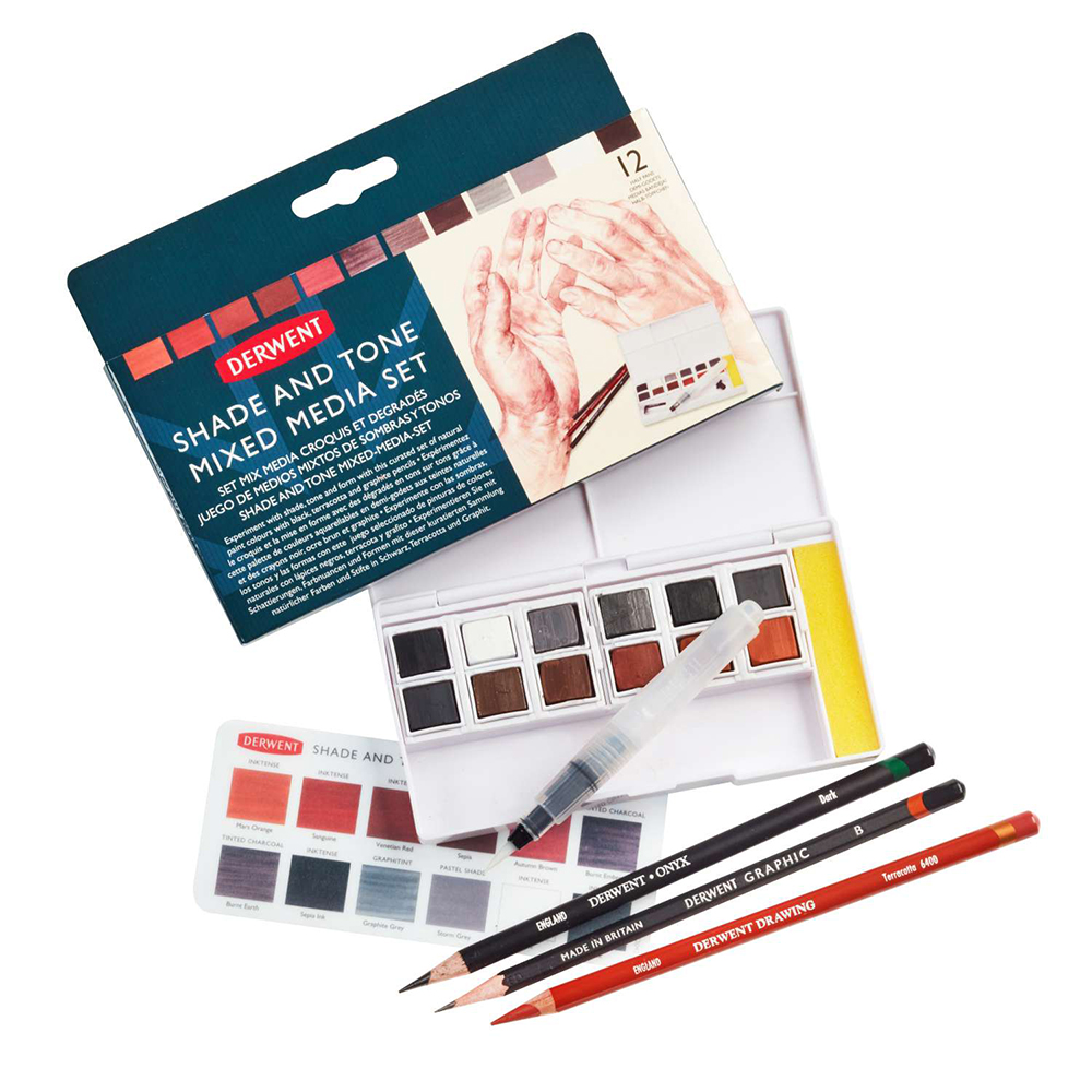 Set Acquerelli “Shade & Tone” mixed media 12 mezzi godet – DERWENT - 6