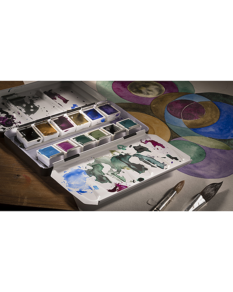 Set Acquerelli Rembrandt Granulati- Colori ad Acquerello Extrafine 12 Mezzi Godet - 4