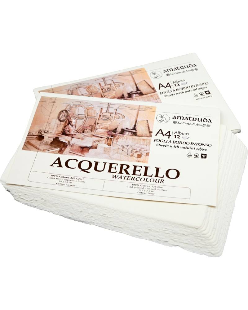 Amatruda Carta per Acquerello – Album con Fogli Bordo Intonso 340gr - 3