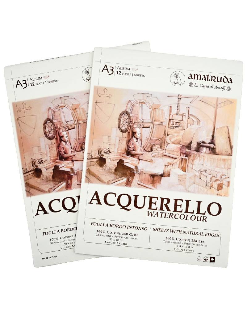 Amatruda Carta per Acquerello – Album con Fogli Bordo Intonso 340gr - 6