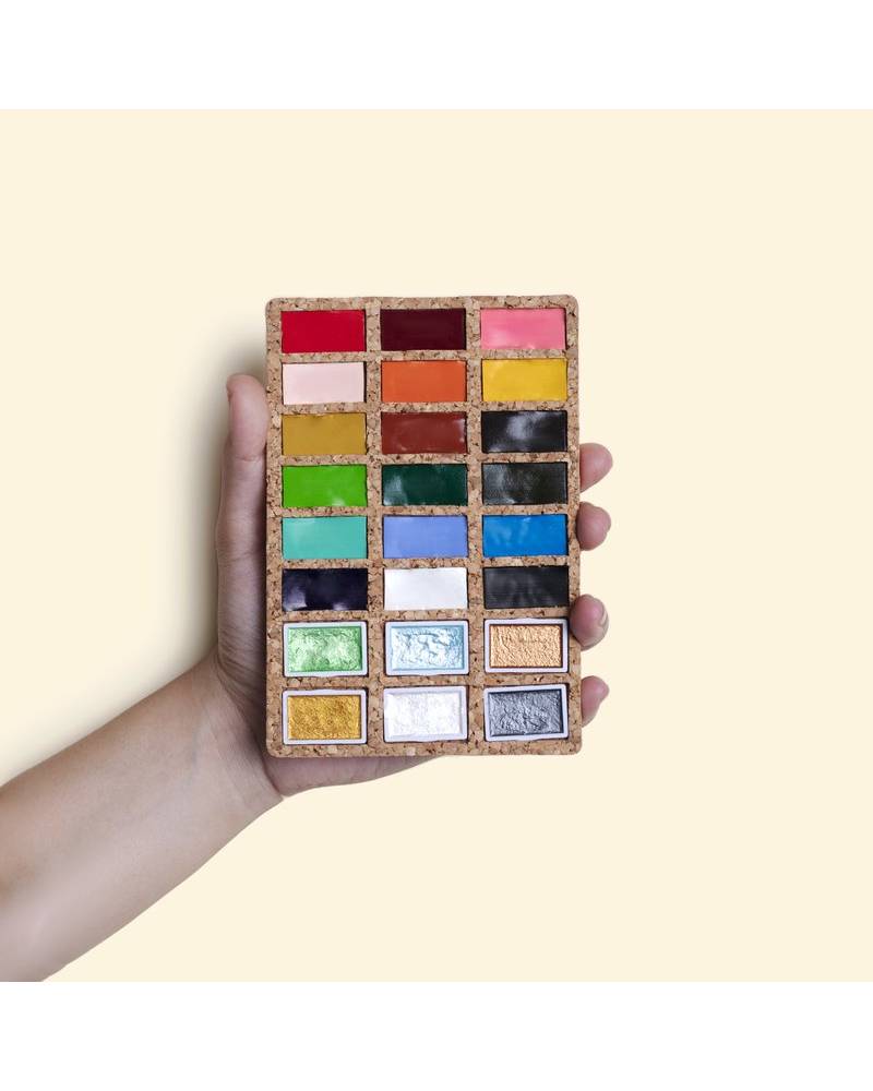 Viviva Watercolors – Confezione in Sughero set di Acquerelli 24 colori - 3