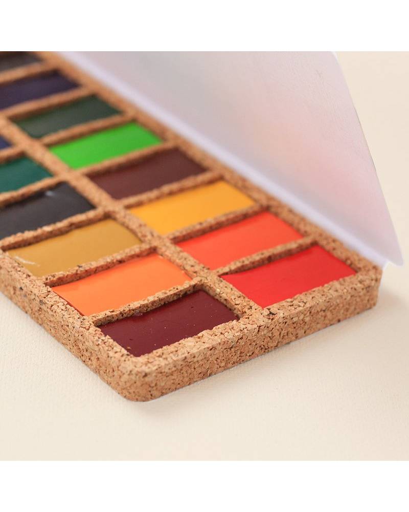 Viviva Watercolors – Confezione in Sughero set di Acquerelli 24 colori - 4