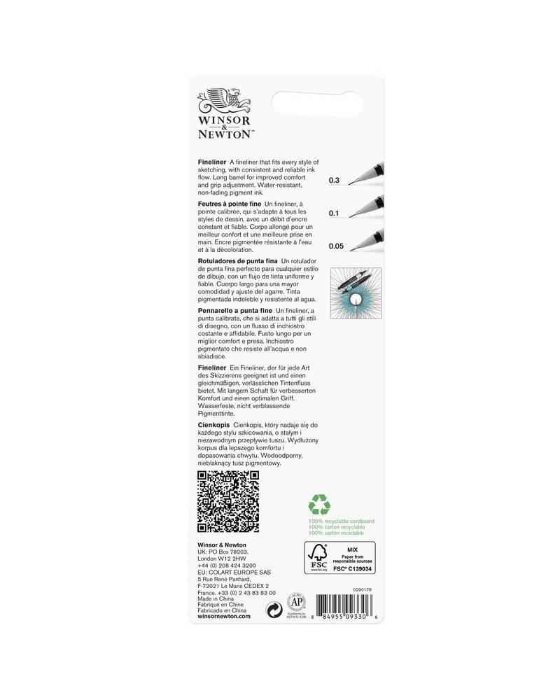 Fineliner Pennarelli Winsor & Newton – Set Nero x3 Piccolo - 1