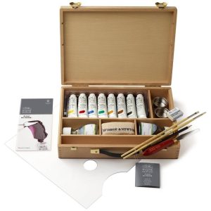 foto di Set Colori ad Olio Winsor e Newton: Cassetta in Legno Olio Extrafine con 8 Tubi da 37ml