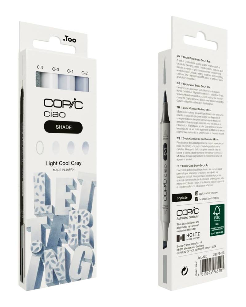 Set Pennarelli Copic – Light Cool Grey con Copic Multiliner - 1