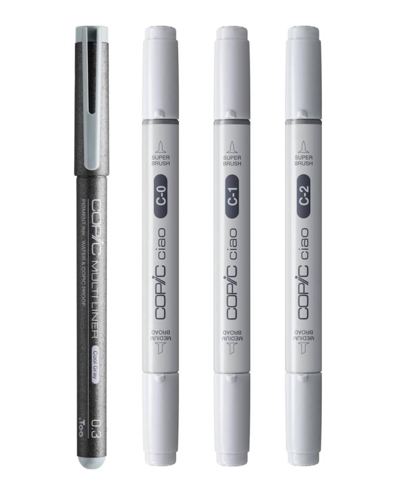 Set Pennarelli Copic – Light Cool Grey con Copic Multiliner - 2
