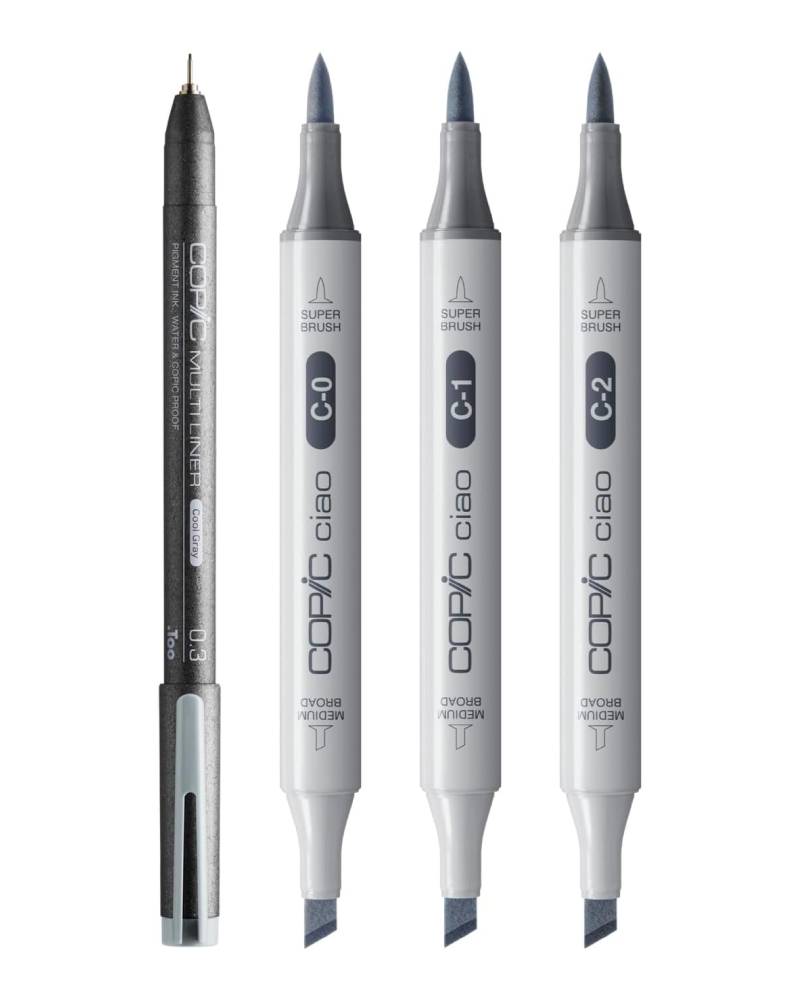 Set Pennarelli Copic – Light Cool Grey con Copic Multiliner - 3
